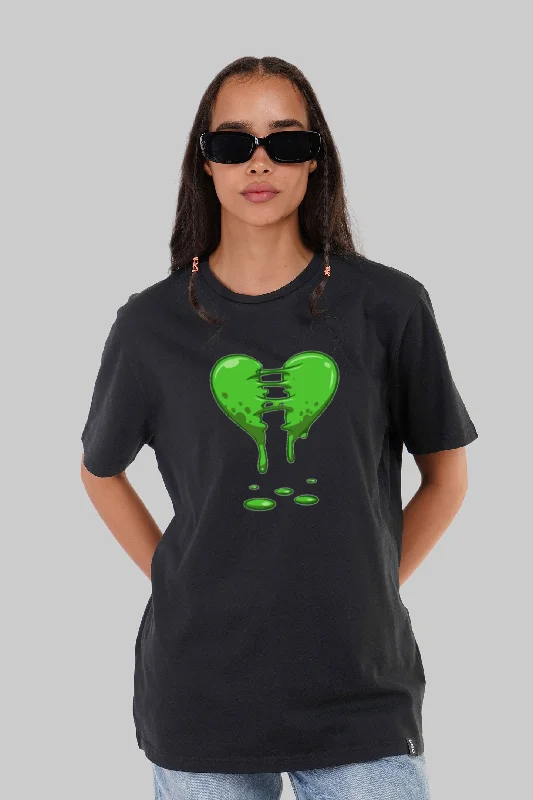 Heartbreak Black Boyfriend Fit T-Shirt Women Chenille Blend Fleece Blend Nylon Blend Heartbreak Black Boyfriend Fit T-Shirt Women Chenille Blend Fleece Blend Nylon Blend