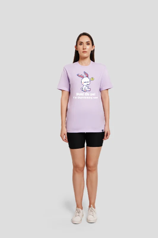 Hold On Pal Lilac Printed T-Shirt Mesh Blend Leather Blend Suede Blend