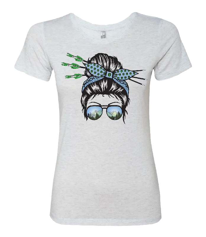 Ladies Hot Mess Slim Fit Tee Striped Floral Plaid