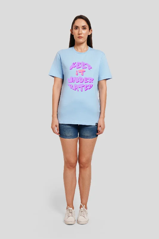 Keep It Underrated Powder Blue Printed T-Shirt Spandex Blend Rayon Blend Denim Blend Keep It Underrated Powder Blue Printed T-Shirt Spandex Blend Rayon Blend Denim Blend