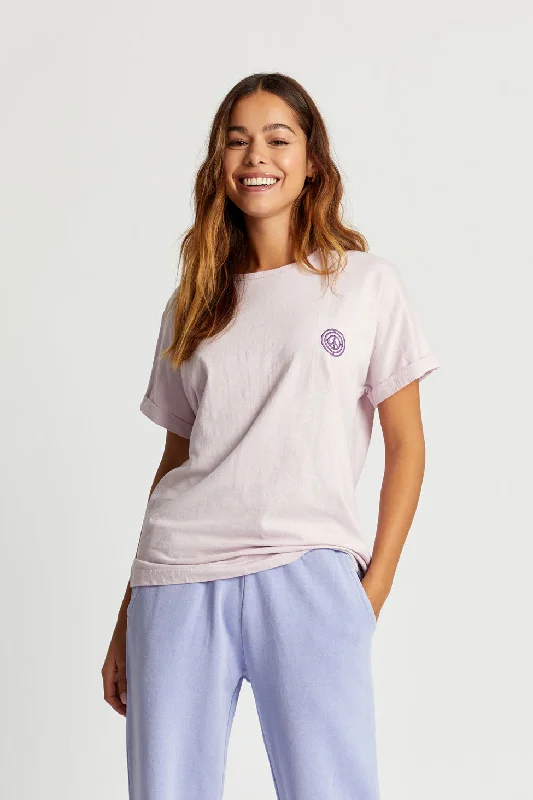 Sunrise Tee Organic Cotton Lavender Pink Print Jacquard Patchwork