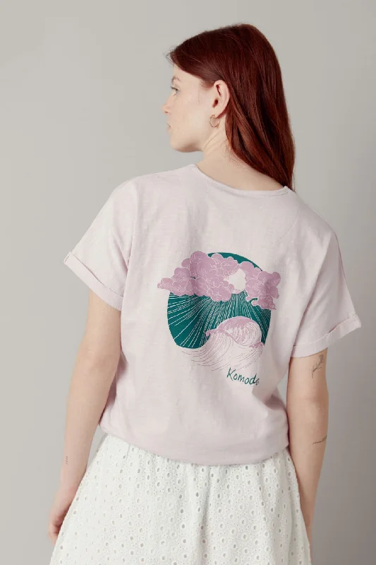 Surf Tee Organic Cotton Pink Lavender Striped Floral Plaid