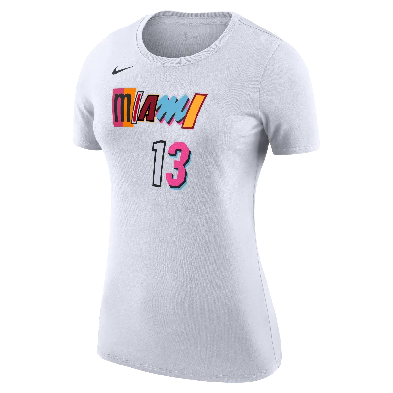 Bam Adebayo Nike Miami Mashup Vol. 2 Name & Number Women's Tee Mesh Blend Leather Blend Suede Blend Bam Adebayo Nike Miami Mashup Vol. 2 Name & Number Women's Tee Mesh Blend Leather Blend Suede Blend