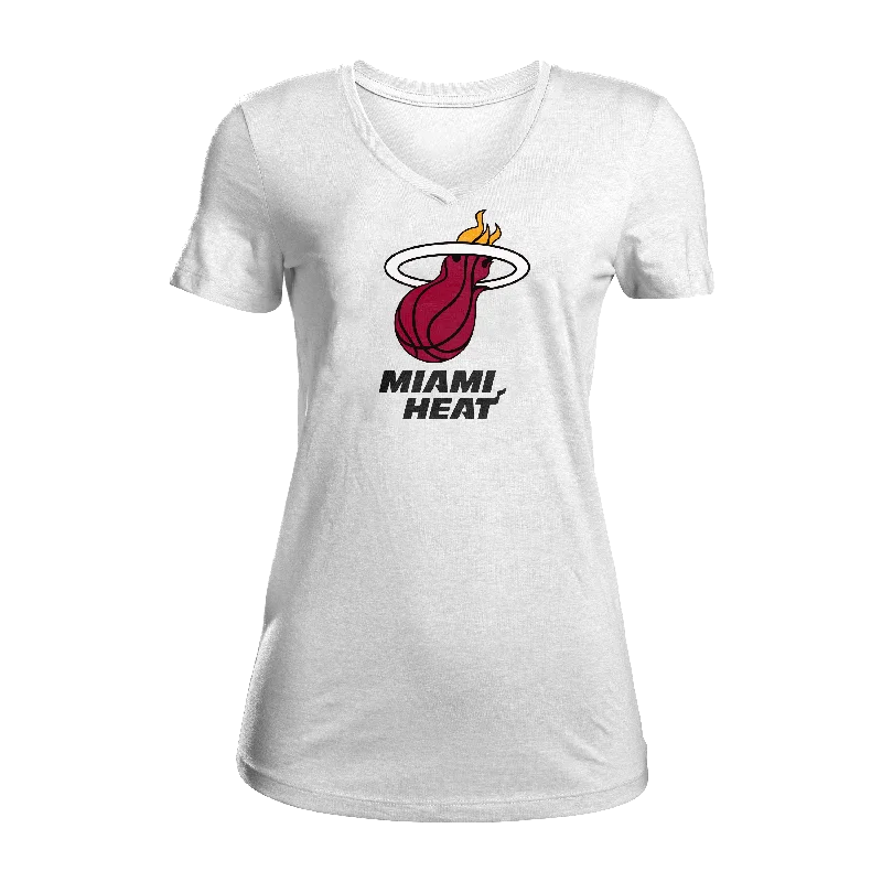 Miami HEAT Logo Women's Tee Asymmetrical Pockets Print