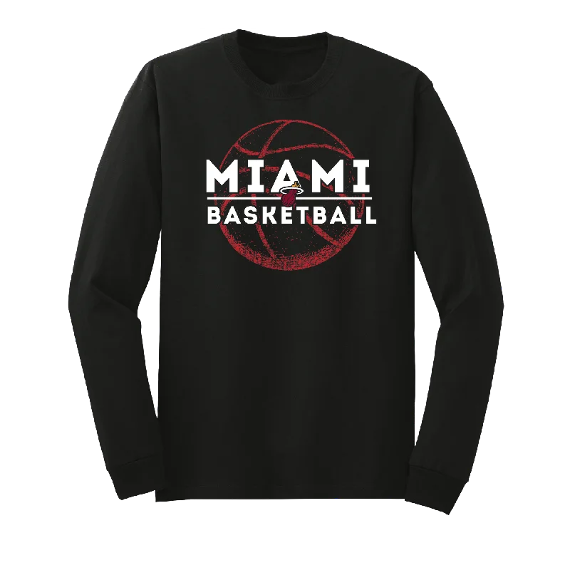 Miami HEAT Basketball Long Sleeve Black Tee Rayon Fabric Velvet Fabric Corduroy Fabric Miami HEAT Basketball Long Sleeve Black Tee Rayon Fabric Velvet Fabric Corduroy Fabric