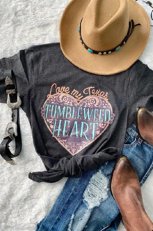 Love my Texas Tumbleweed Heart T-Shirt Lace Blend Ribbed Blend Corduroy Blend