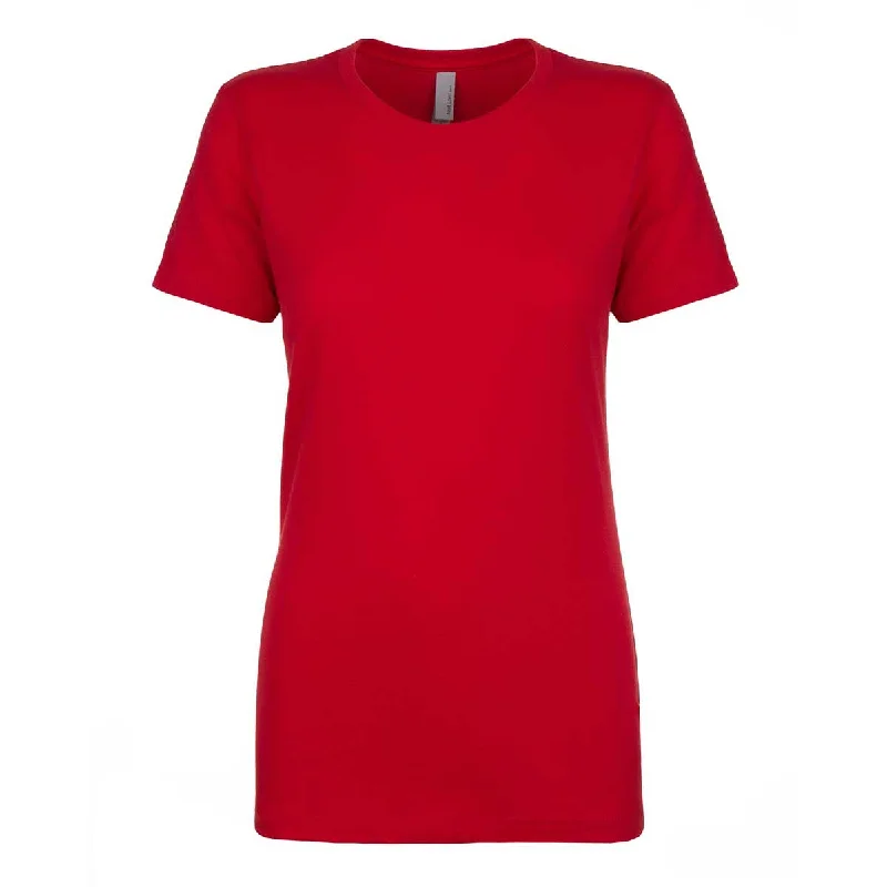 Next Level Women's Red Ideal Short-Sleeve Crew Tee Layered Multi-layer Single Layer