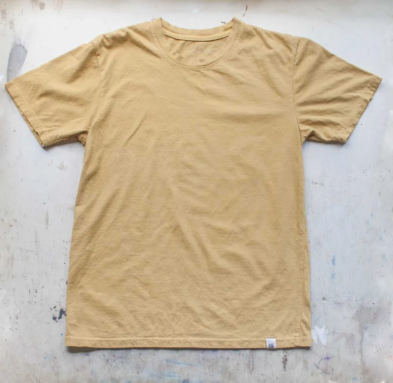 Natural Dye T-Shirt - Citrine Zippered Front Buttoned Front Snap Front