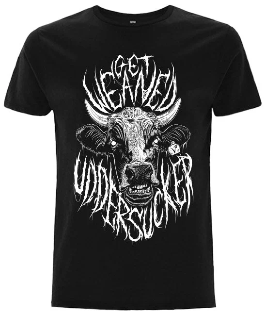 'Get Weaned Uddersucker' Unisex Vegan T-Shirt Zippered Front Buttoned Front Snap Front