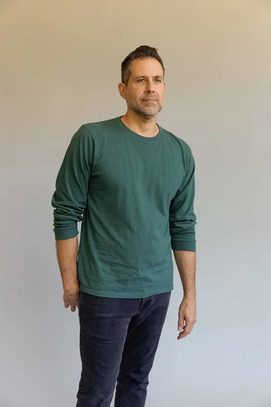 North Carolina Cotton Long Sleeve T-Shirt - Forest Green Notch Collar Peter Pan Collar Cowl Neck North Carolina Cotton Long Sleeve T-Shirt - Forest Green Notch Collar Peter Pan Collar Cowl Neck