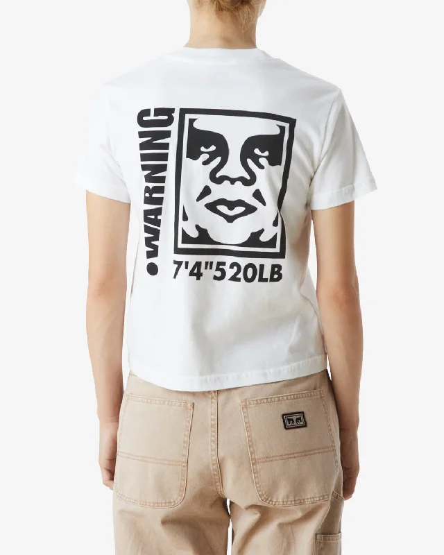 Obey ICON WARNING KAYLIN T-SHIRT - WHITE Oversized T-Shirt Spandex breathable