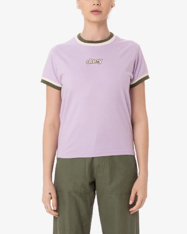 Obey PENNY RINGER T-SHIRT - ORCHID PETAL Thin T-Shirt Open Front Quick Dry