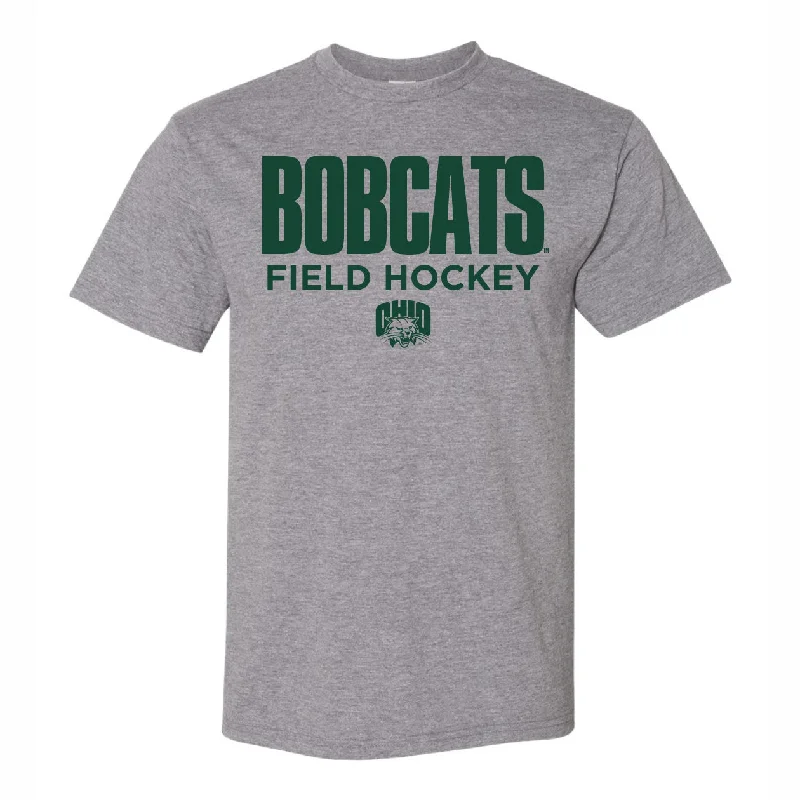 Ohio Bobcats Field Hockey Grey T-Shirt Lace Blend Ribbed Blend Corduroy Blend