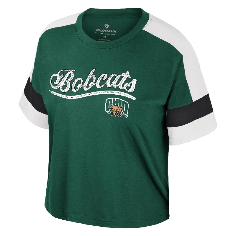 Ohio Bobcats Women's Diamond Short-Sleeve T-Shirt Graphic Embroidered Appliqued