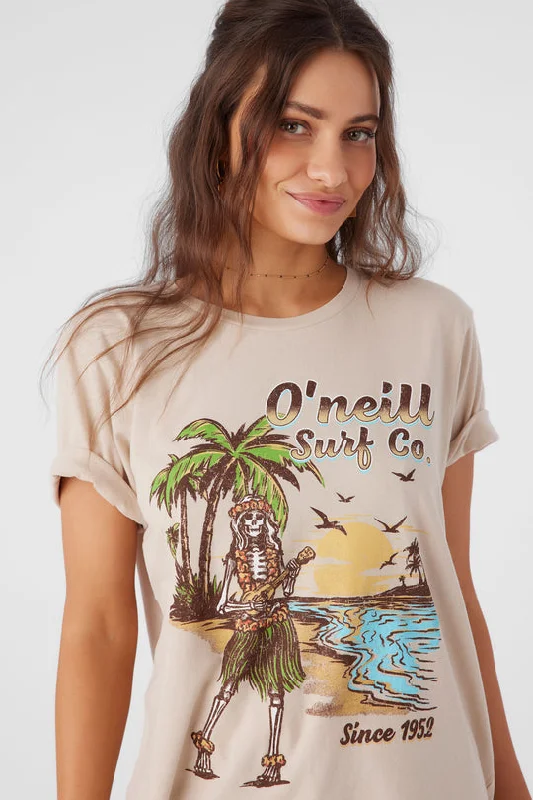 Oneill HULA HULA TEE - CEMENT Collared Crew Neck Turtle Neck