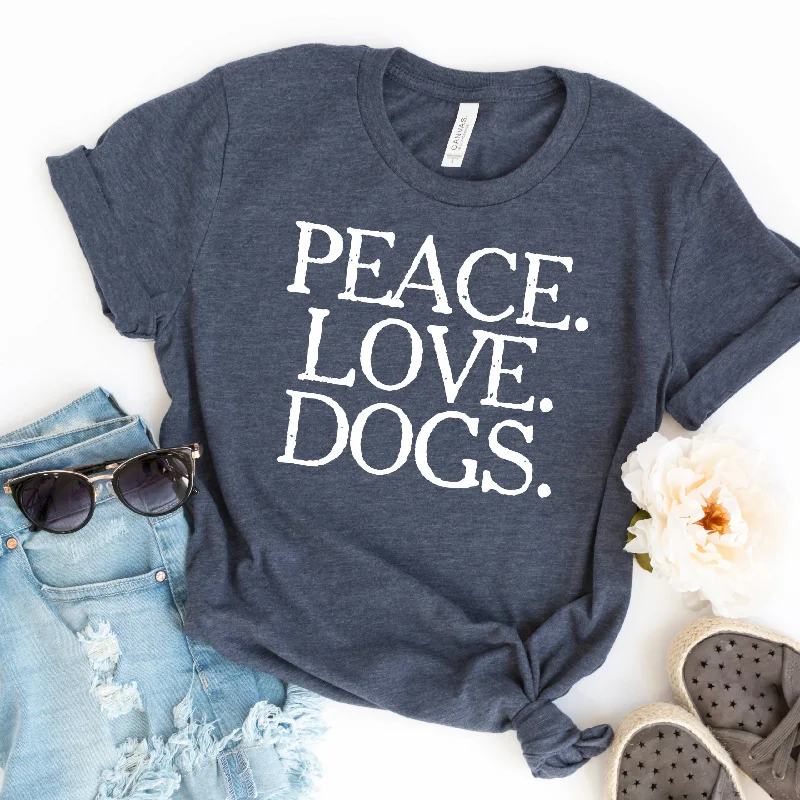 Peace Love Dogs T-shirt Hooded Caped Shawl Collar