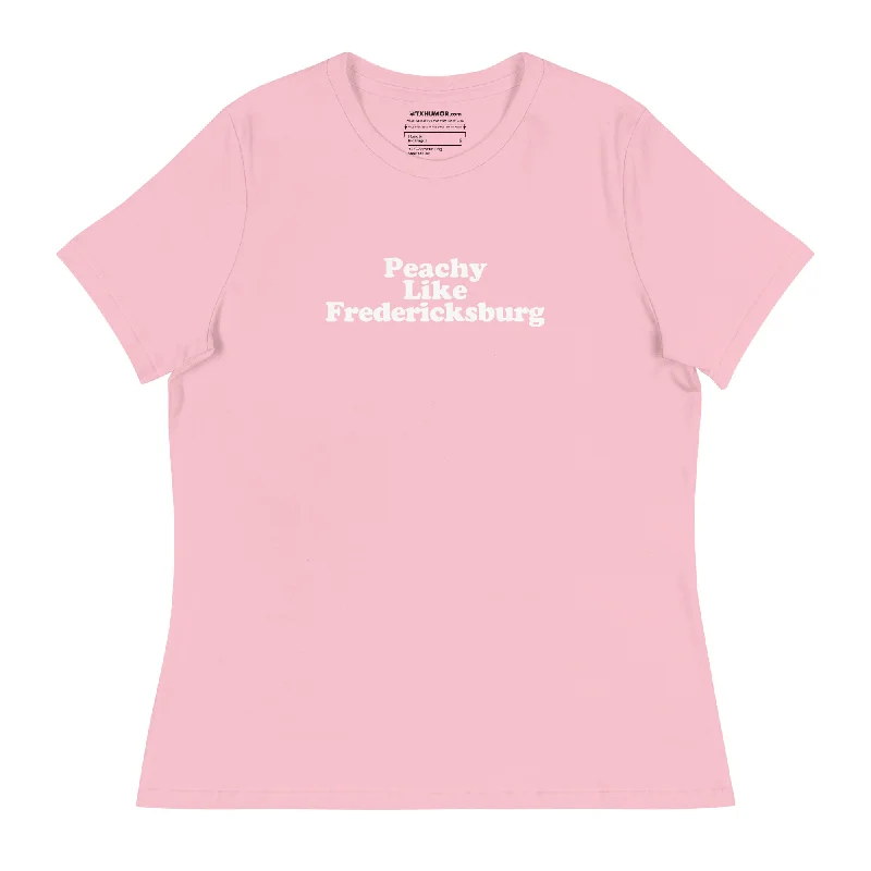 Peachy Like Fredericksburg Women's Relaxed T-shirt Asymmetrical Pockets Print