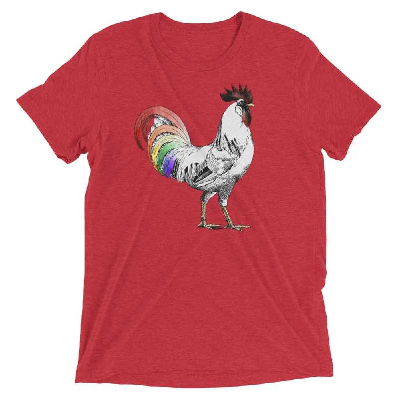 Pride Rooster T-shirt Mesh Blend Leather Blend Suede Blend