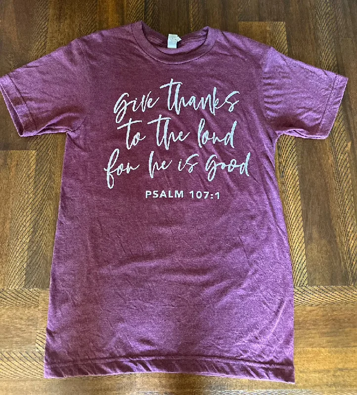 Psalms 107 Bible Verse T-Shirt Front Pockets Side Pockets Patch Pockets