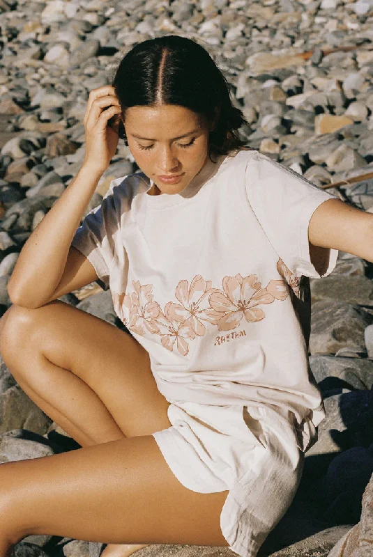 Rhythm Island Hibiscus Tee - MAUVE Lace Blend Ribbed Blend Corduroy Blend