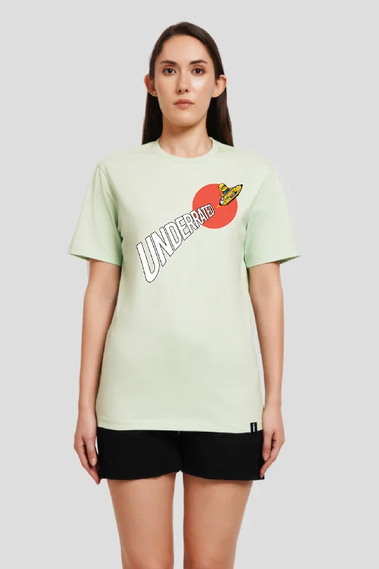 Rocketo Pastel Green Printed T-Shirt Layered Multi-layer Single Layer