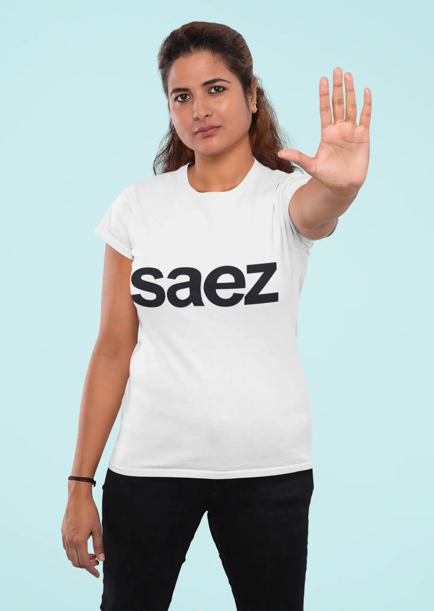 Saez Women's Short Sleeve Crew neck Tee 00036 Layered Multi-layer Single Layer