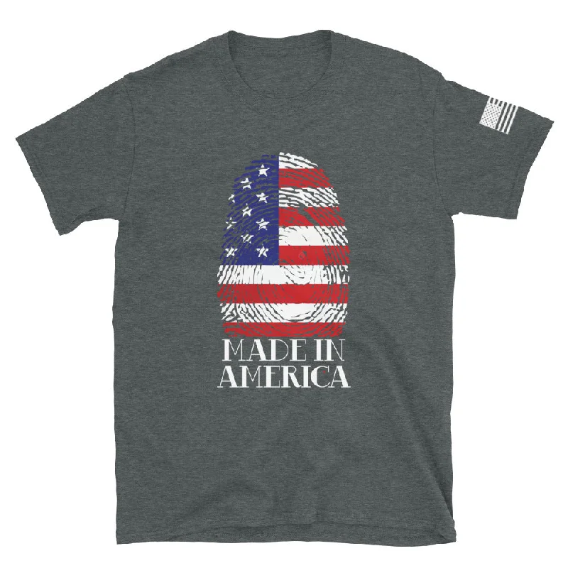 Made in America T-Shirt Ribbed Striped Patterned