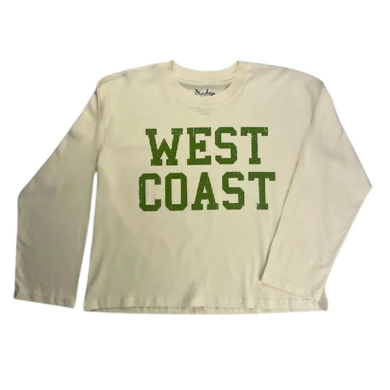 Sun Diego Long Sleeve West Coast Crop Tee - Buttergreen Collared Crew Neck Turtle Neck Sun Diego Long Sleeve West Coast Crop Tee - Buttergreen Collared Crew Neck Turtle Neck