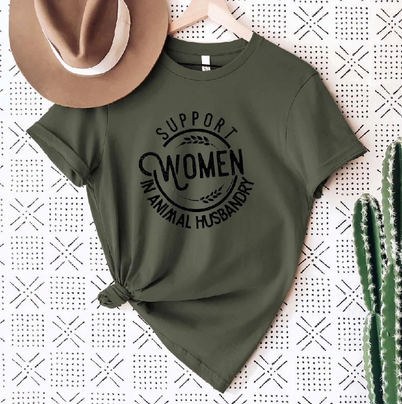 Support Women in Animal Husbandry T-Shirt (XS-4XL) - Multiple Colors! Asymmetrical Pockets Print Support Women in Animal Husbandry T-Shirt (XS-4XL) - Multiple Colors! Asymmetrical Pockets Print