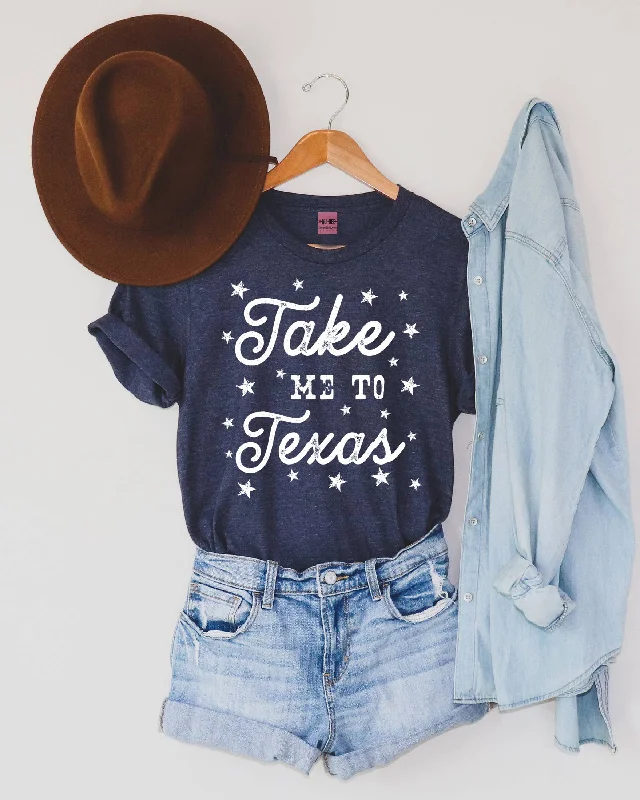 Take Me To Texas Western Graphic Tee - Heather Denim Jersey Fabric Tulle Fabric Batik Fabric Take Me To Texas Western Graphic Tee - Heather Denim Jersey Fabric Tulle Fabric Batik Fabric