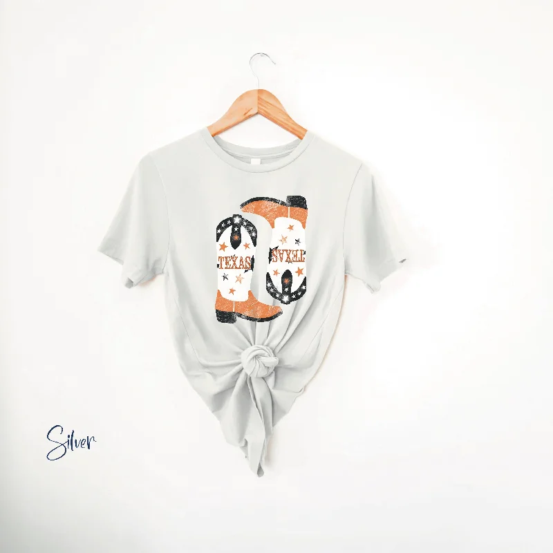 Texas Football Longhorn Boot T-shirt Chenille Fabric Brocade Fabric Lace Fabric