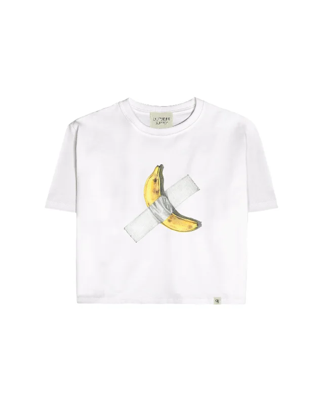 A Drawing of Maurizo's Banana Heavyweight Tee Crop Tee Hooded Caped Shawl Collar