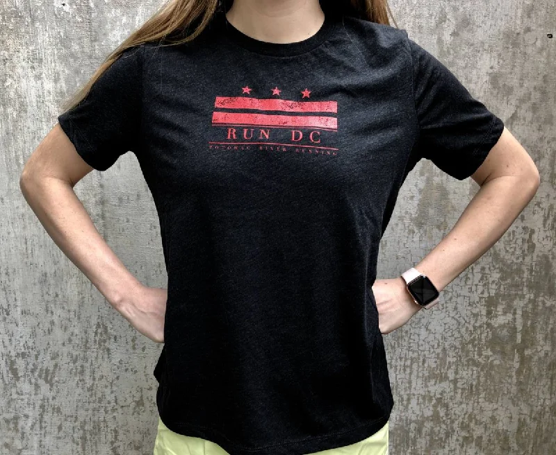 Women's =PR= DC FLAG Graphic Tee BELLA-DCFLAGWMNBLK Houndstooth Herringbone Solid