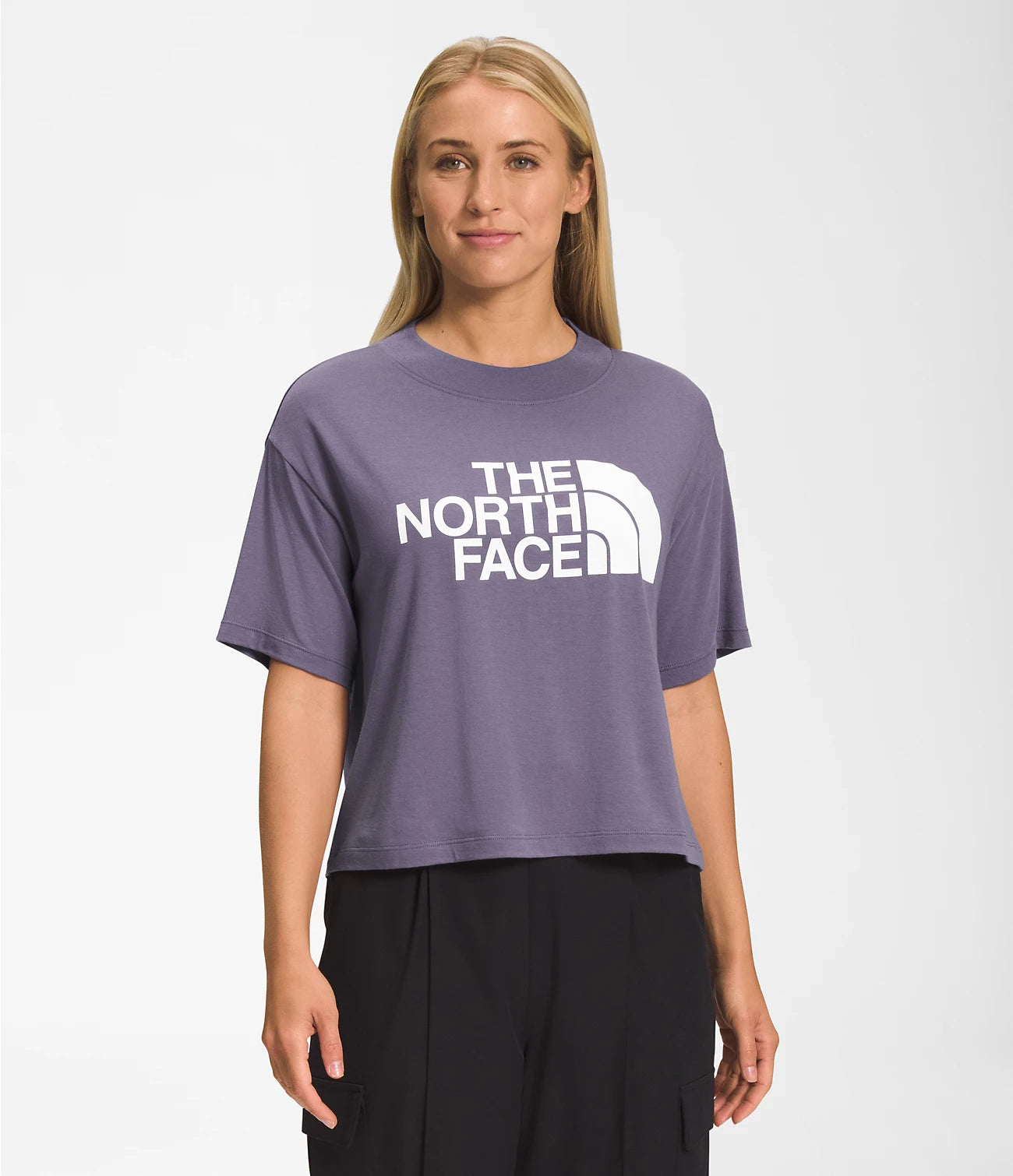 Women's Short Sleeve Half Dome Crop Tee Fitted T-Shirt Seamless Stretchy