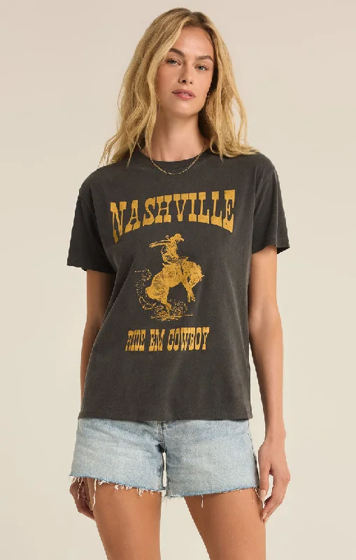Z-Supply Nashville Boyfriend Tee - BLACK SAND Terry Blend Velvet Blend Canvas Blend