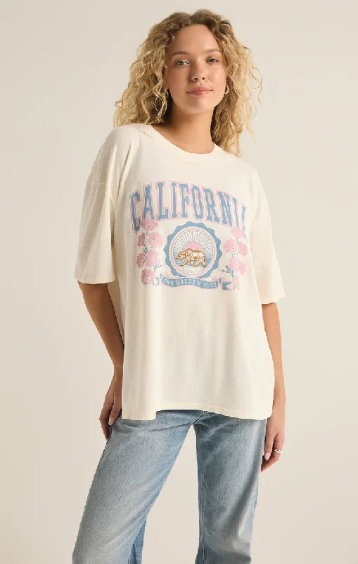 Z-Supply Poppy Bear SoCal Oversized Tee - SEA SALT Hooded Caped Shawl Collar