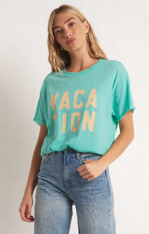 Z Supply Oversized Vacation Tee - CABANA GREEN Welt Pockets Slit Pockets