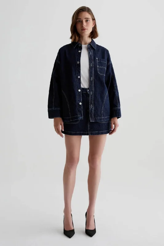 AG Denim Lucien Denim Jacket - Interstellar Front Pockets Side Pockets Patch Pockets AG Denim Lucien Denim Jacket - Interstellar Front Pockets Side Pockets Patch Pockets