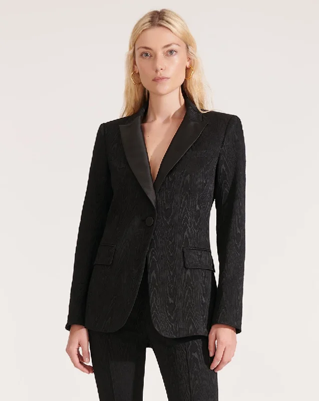 Ashburn Dickey Jacket - Black Rayon Fabric Velvet Fabric Corduroy Fabric