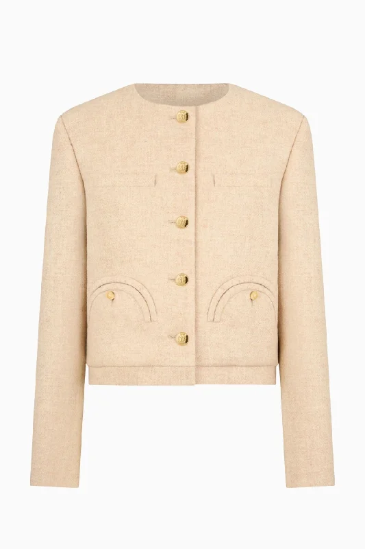 Blazé Milano All In Shamo Bolero Jacket - Cream Zippered Jacket Buttoned Jacket Snapped Jacket Blazé Milano All In Shamo Bolero Jacket - Cream Zippered Jacket Buttoned Jacket Snapped Jacket