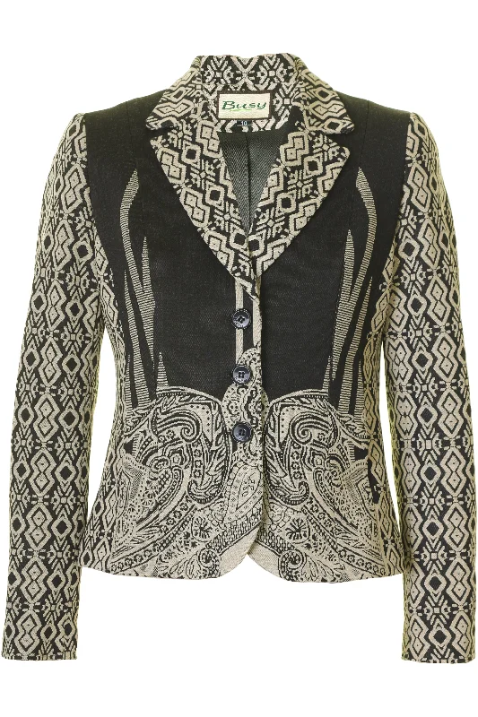 Busy Clothing Women Beige and Black Pattern Jacket Blazer Herringbone Jacket Houndstooth Jacket Plaid Jacket Busy Clothing Women Beige and Black Pattern Jacket Blazer Herringbone Jacket Houndstooth Jacket Plaid Jacket