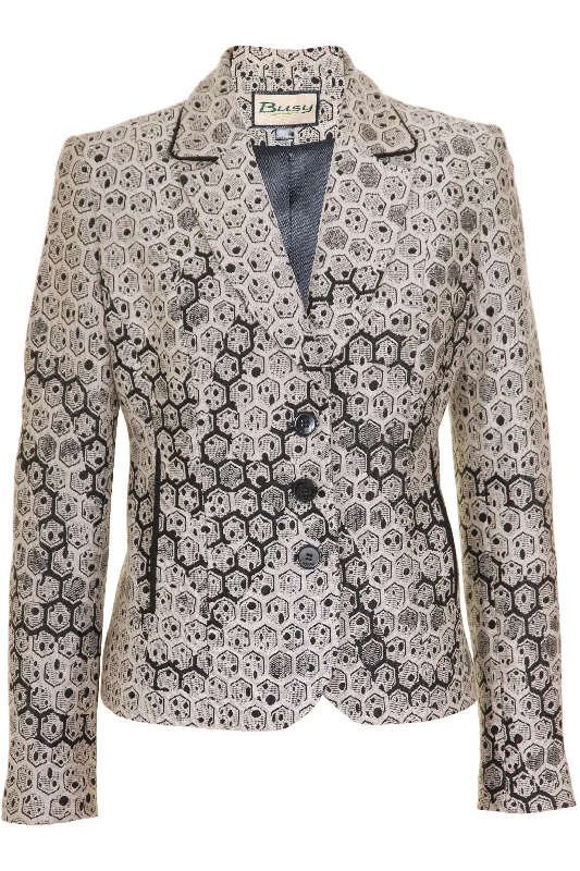 Busy Clothing Womens Beige and Black Geometric Design Jacket Satin Jacket Silk Jacket Chiffon Jacket Busy Clothing Womens Beige and Black Geometric Design Jacket Satin Jacket Silk Jacket Chiffon Jacket