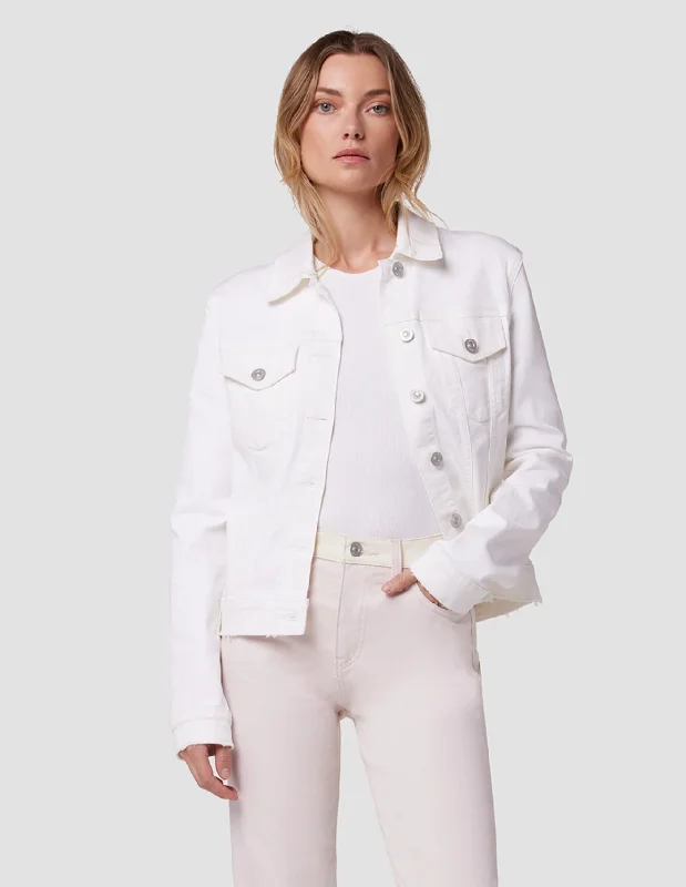 Classic Trucker Jacket - White Faux Fur Jacket Real Fur Jacket Shearling Jacket