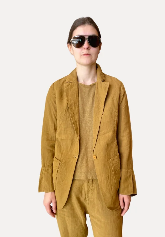 Comfort Fit Linen Jacket - Oil Zip Front Button Front Snap Front