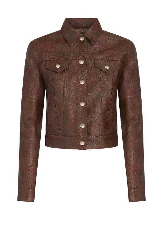 Etro Paisley Jacquard Coated Denim Jacket - Red Appliqued Jacket Beaded Jacket Sequined Jacket Etro Paisley Jacquard Coated Denim Jacket - Red Appliqued Jacket Beaded Jacket Sequined Jacket