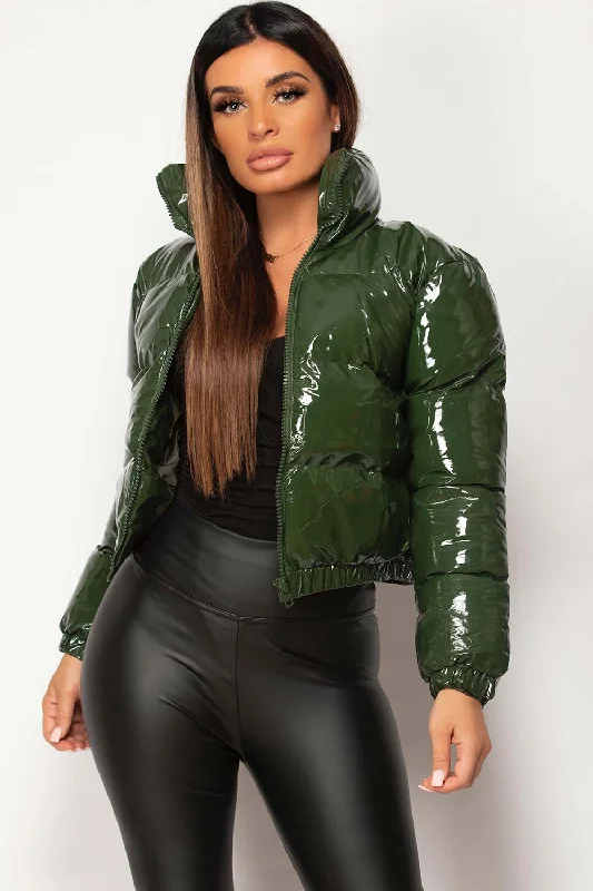 High Shine Vinyl Puffer Jacket Cropped Khaki Ribbed Jacket Pleated Jacket Ruffled Jacket High Shine Vinyl Puffer Jacket Cropped Khaki Ribbed Jacket Pleated Jacket Ruffled Jacket