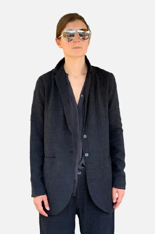 Jacket - Black Front Pockets Side Pockets Patch Pockets