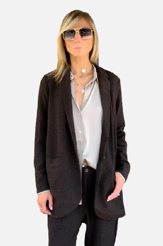 Jacket - Brown Welt Pockets Slit Pockets Flap Pockets