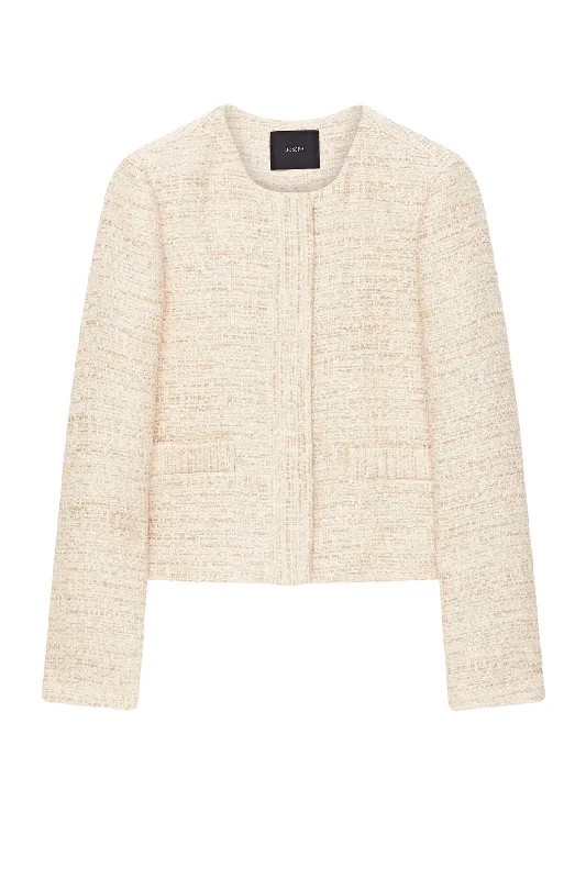 Joseph Melange Tweed Jovanna Jacket - Cassonade Zippered Jacket Buttoned Jacket Snapped Jacket Joseph Melange Tweed Jovanna Jacket - Cassonade Zippered Jacket Buttoned Jacket Snapped Jacket