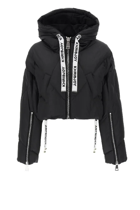 Khrisjoy Puff Khris Cropped Jacket - Black Stand-Up Collar Roll-Neck Collar Turtle Neck Khrisjoy Puff Khris Cropped Jacket - Black Stand-Up Collar Roll-Neck Collar Turtle Neck